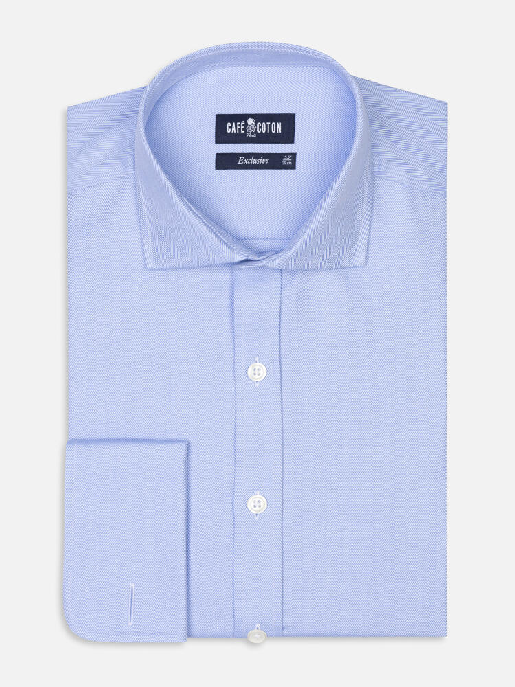 Camisa cielo de espiga  - Doble puno