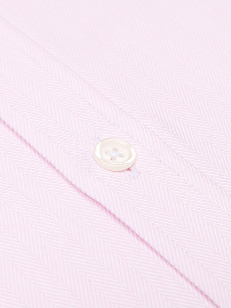 Herringbone shirt with double cuffs - Pink