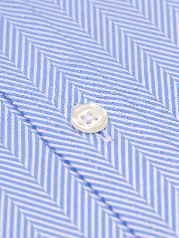 Chemise Come en chevron ciel - Poignets Mousquetaires