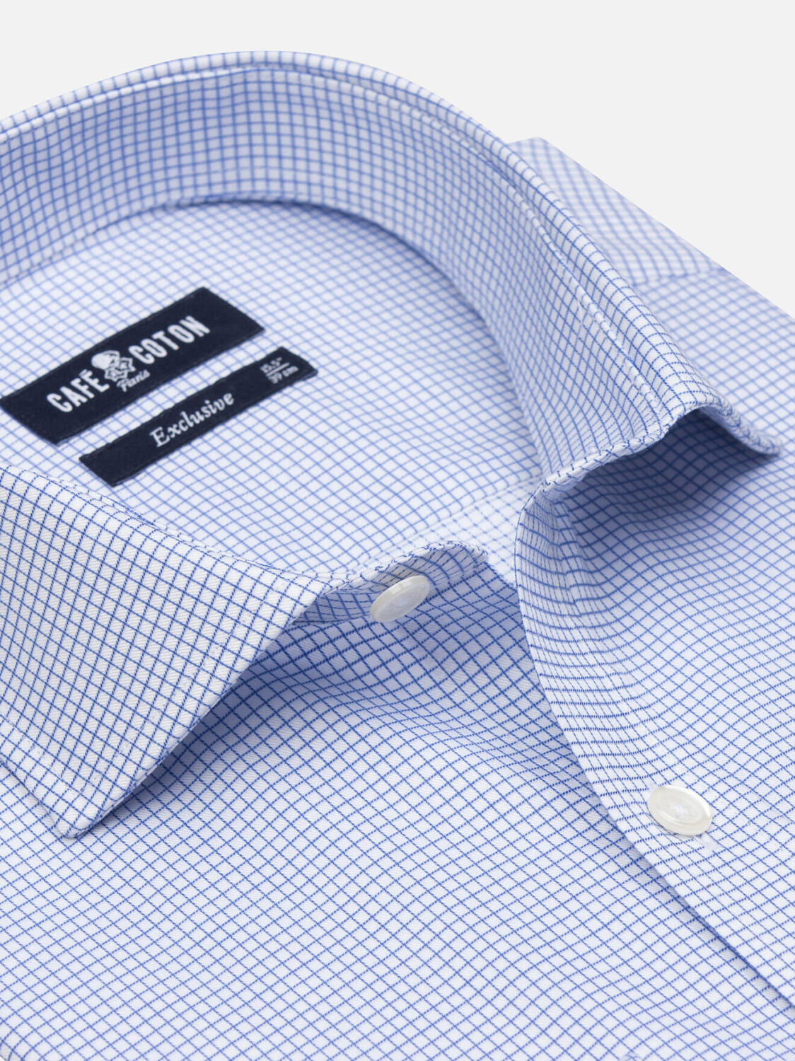 Gill Blue Check Shirt  - Double Cuffs