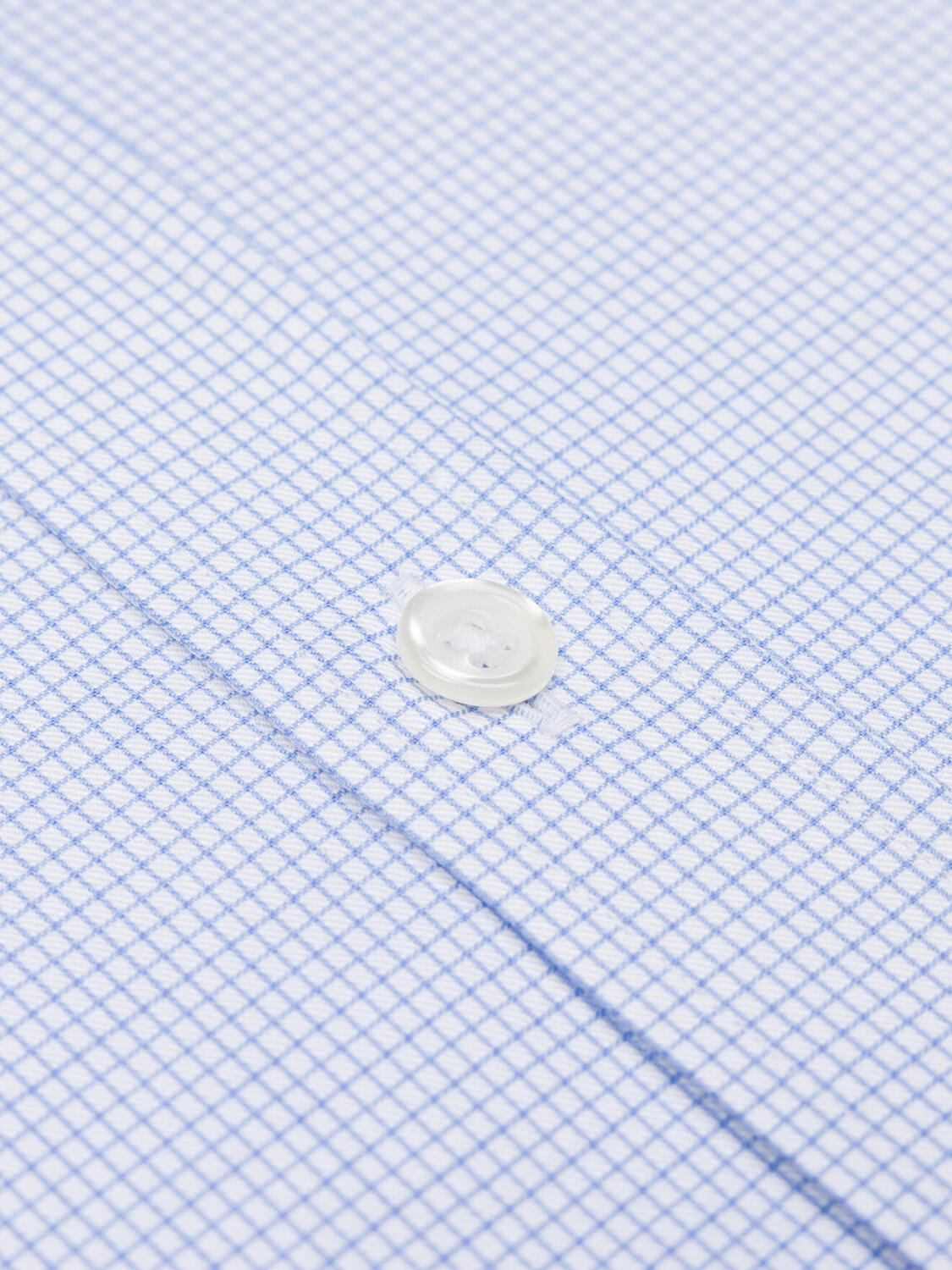 Chemise Lenny à carreaux ciel  - Poignets Mousquetaires