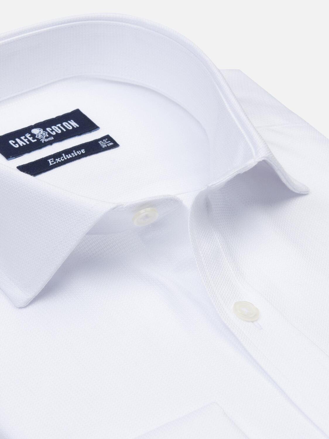 White textured shirt  - Double Cuffs