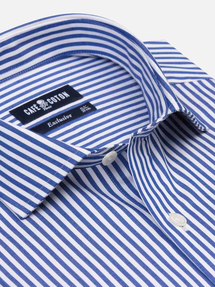 Nick navy blue striped shirt - Musketeer cuffs