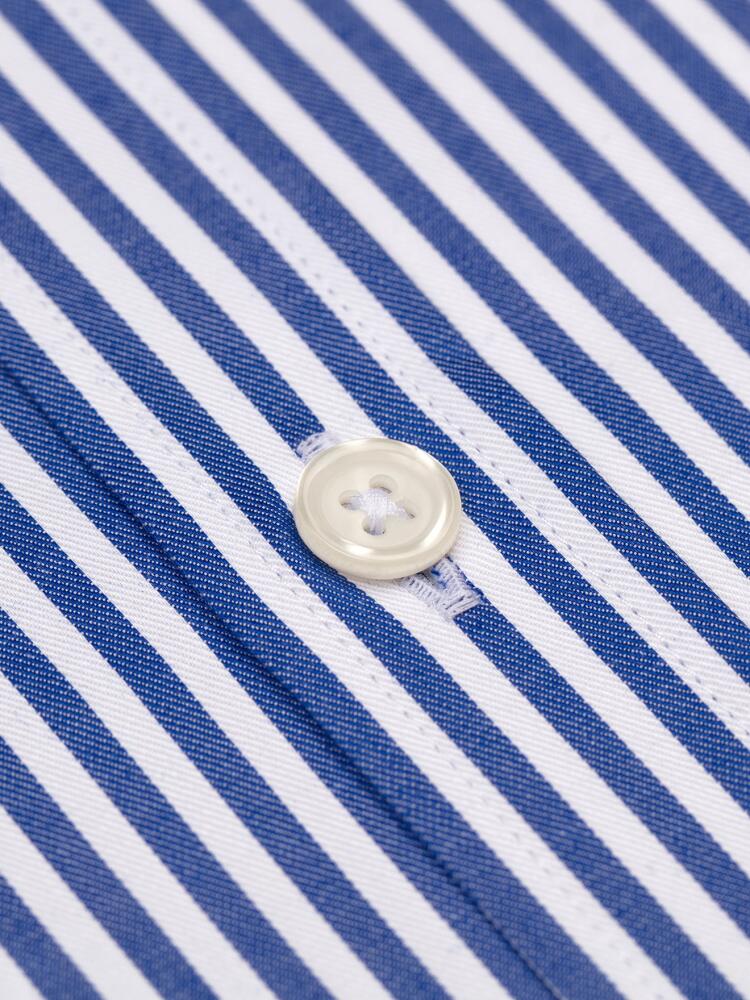 Nick navy blue striped shirt - Musketeer cuffs