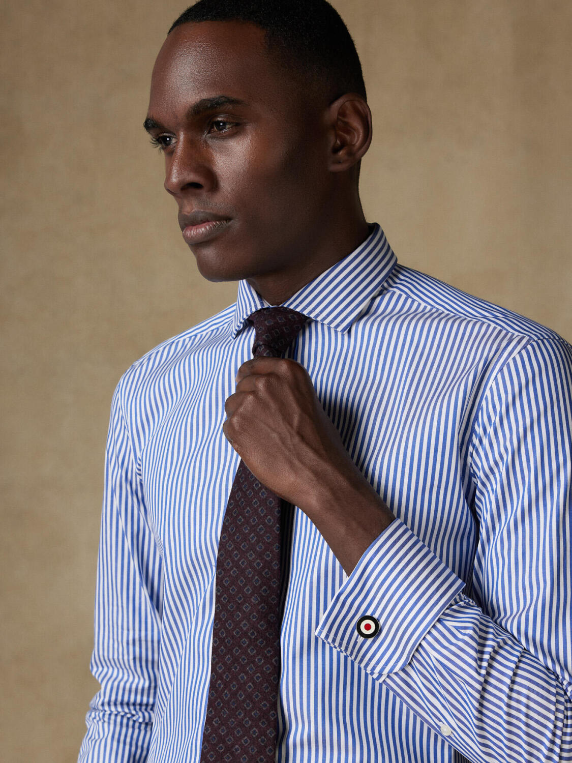 Camicia Nick Navy Stripe  - Doppi polsini