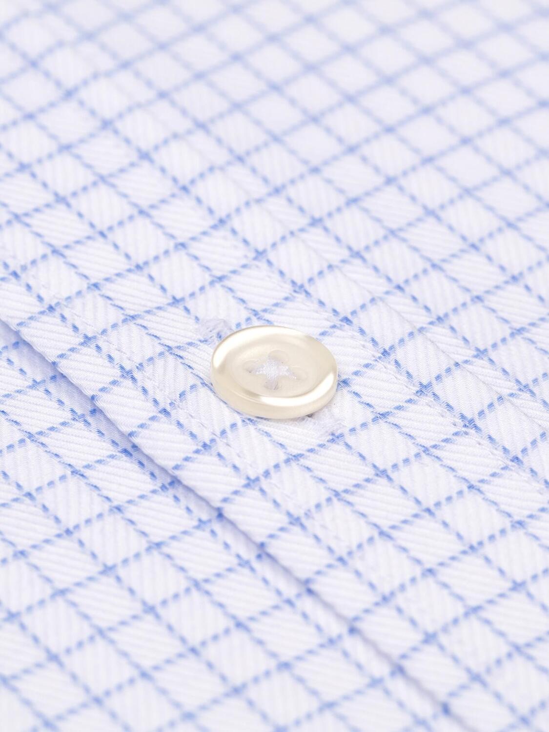 Hemd mit Umschlagmanschette Oleg mit hellblauen Karos