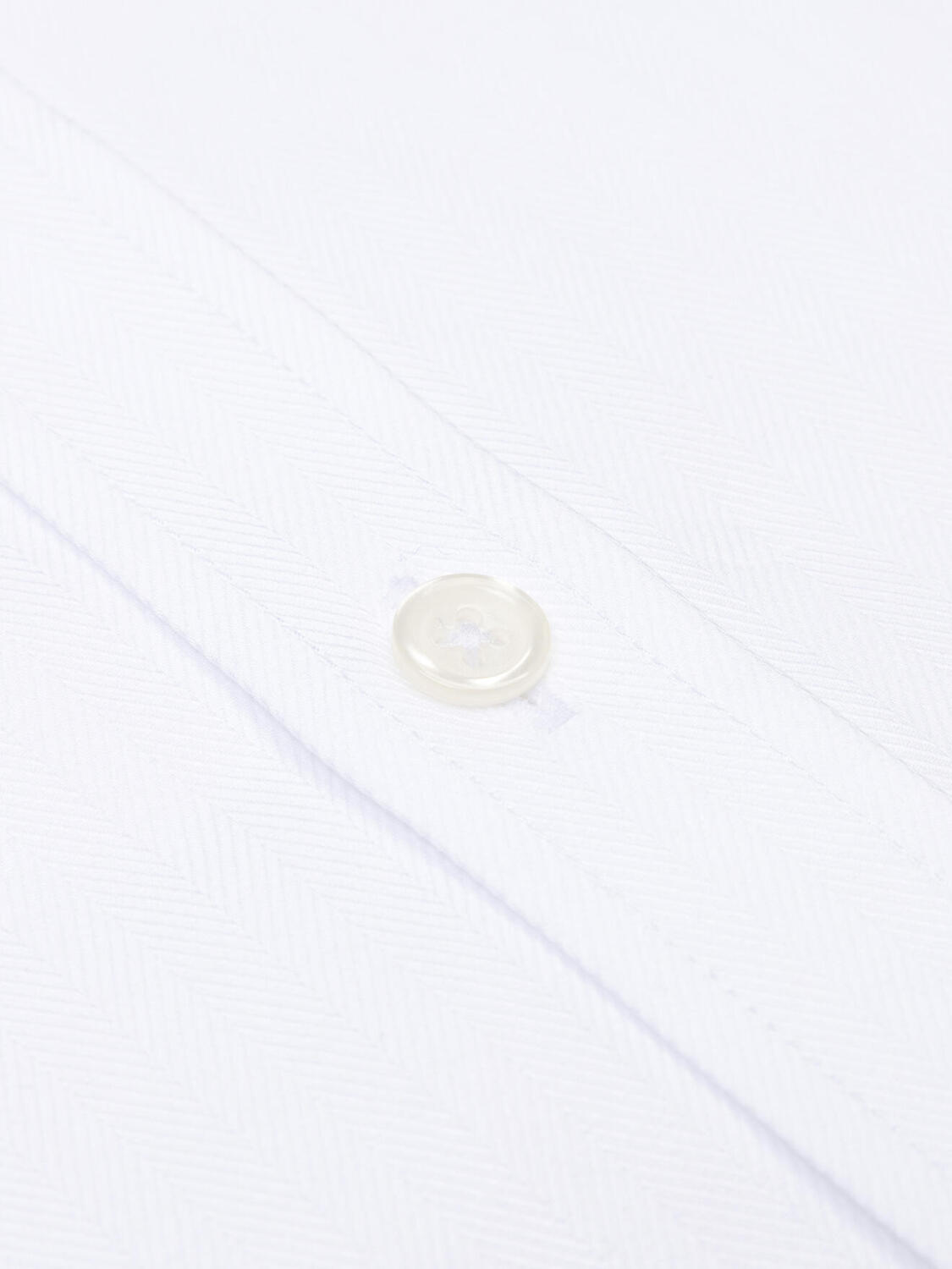 Camicia slim fit bianca spigata - Doppi polsini