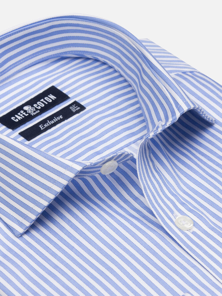 Colin sky stripe slim fit shirt  - Double Cuffs