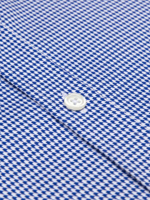 Chemise cintrée Corey en twill marine - Poignets mousquetaires