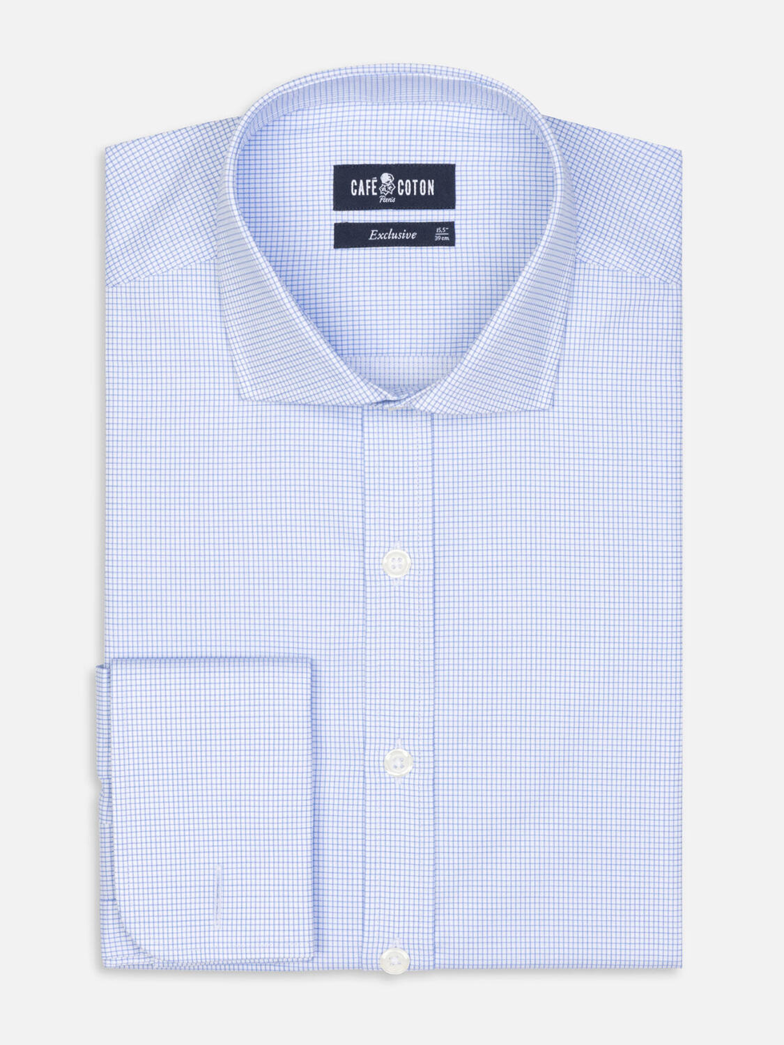 Lenny Sky geruit Slim fit overhemd  - Dubbele manchetten