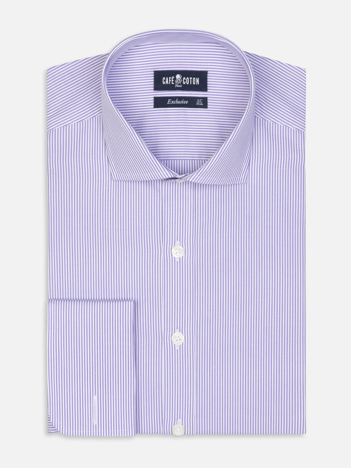 Menthon parma stripe slim fit shirt - Double Cuffs