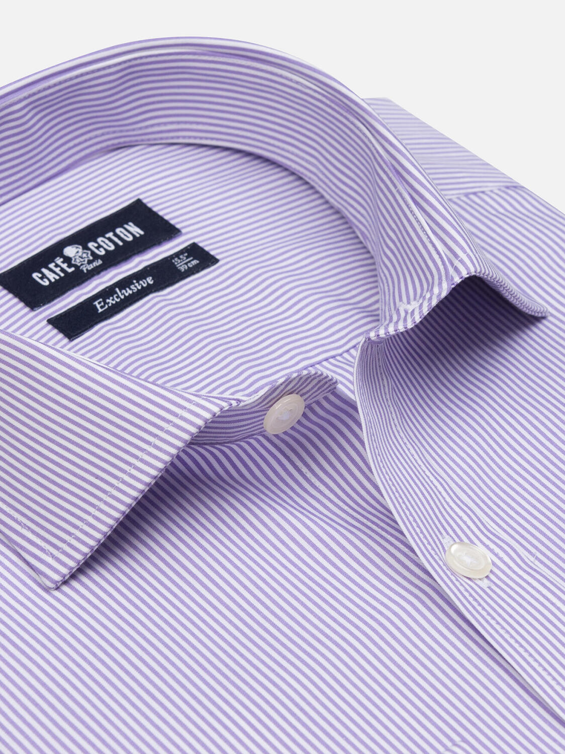 Menthon parma stripe slim fit shirt - Double Cuffs