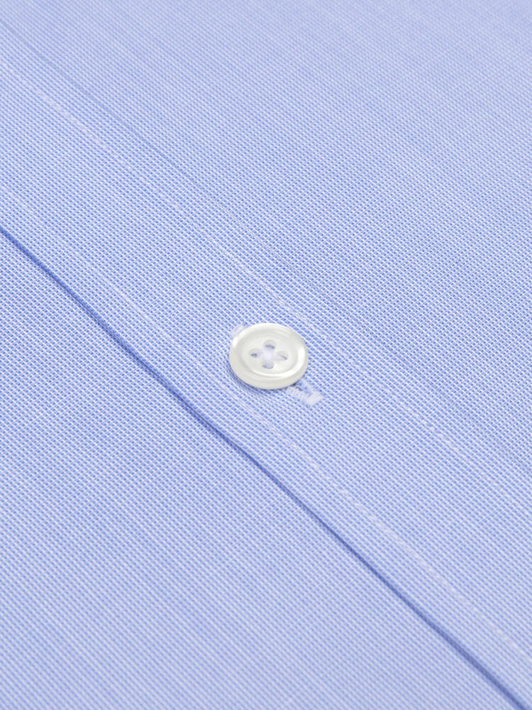 Camicia slim fit mille righe cielo - Doppi polsini
