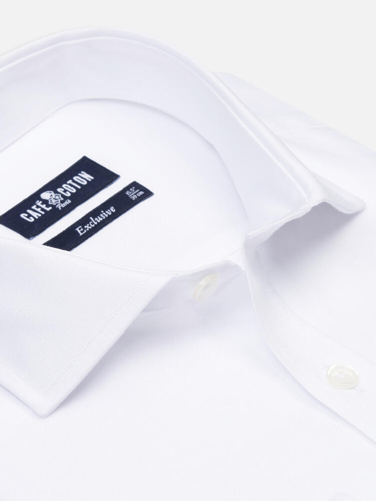 Wit oxford Slim fit overhemd - Dubbele manchetten