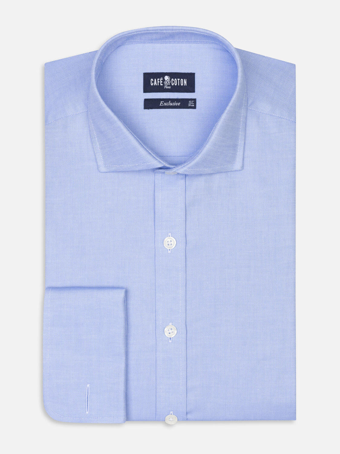 Camicia slim fit oxford cielo - Doppi polsini