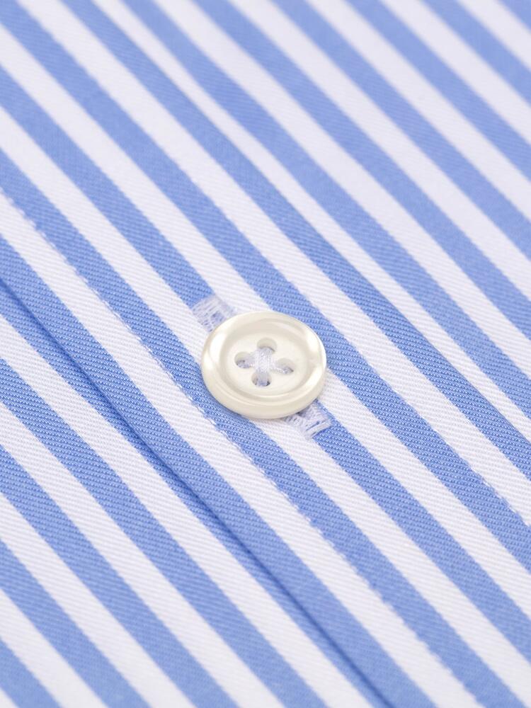 Nick sky blue striped slim fit shirt - Musketeer cuffs