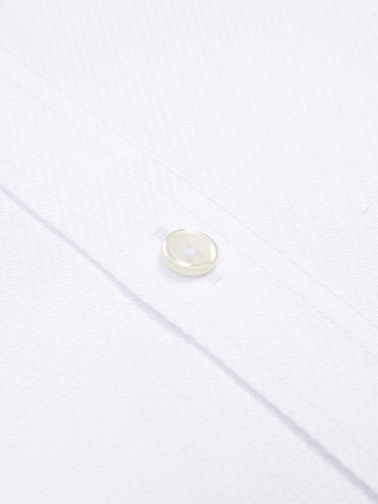 Reed white textured slim fit shirt - Double cuffs