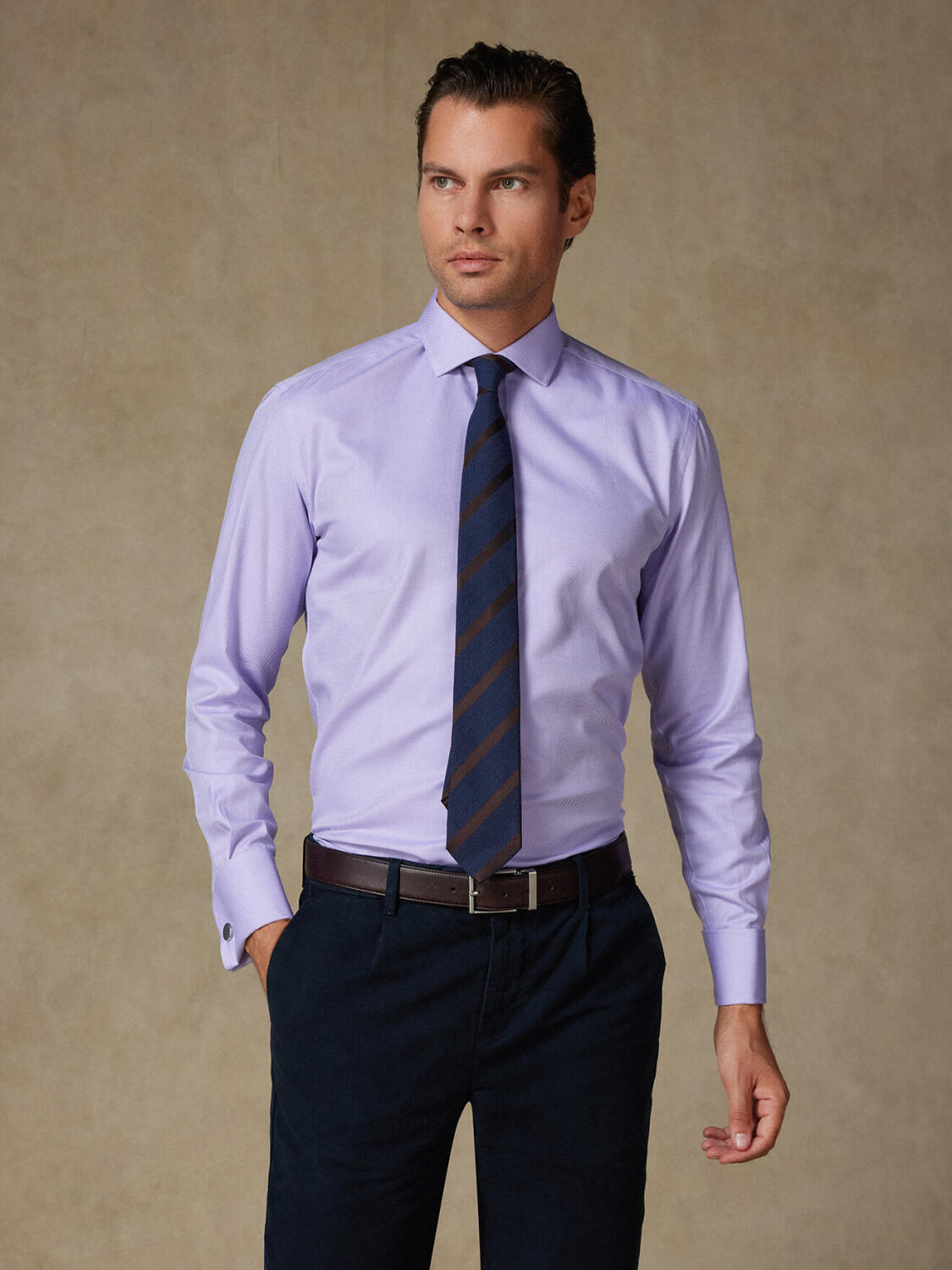 Parma keperstof overhemd - Dubbele manchetten