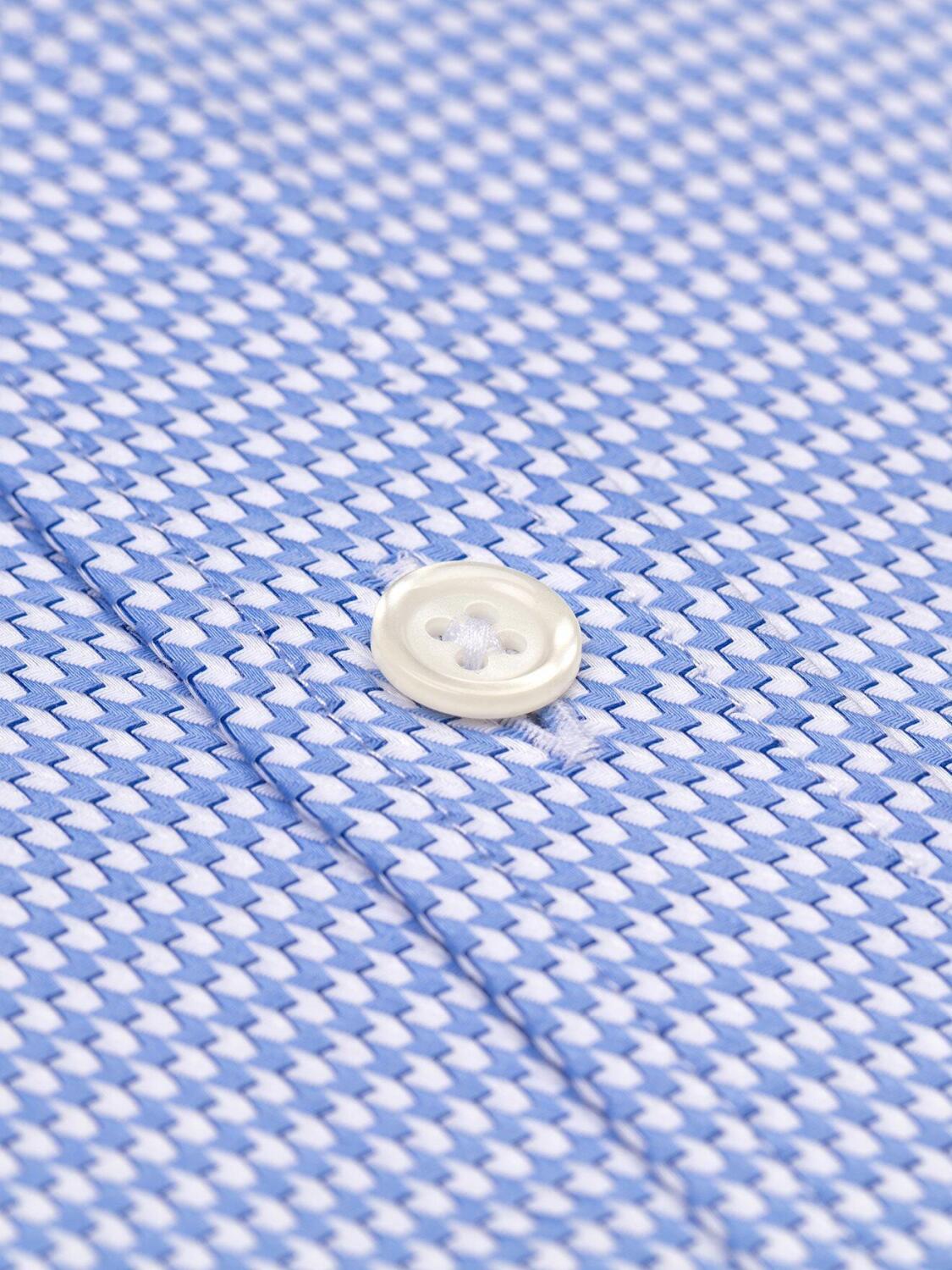 Willy sky blue twill slim fit shirt - Musketeer cuffs