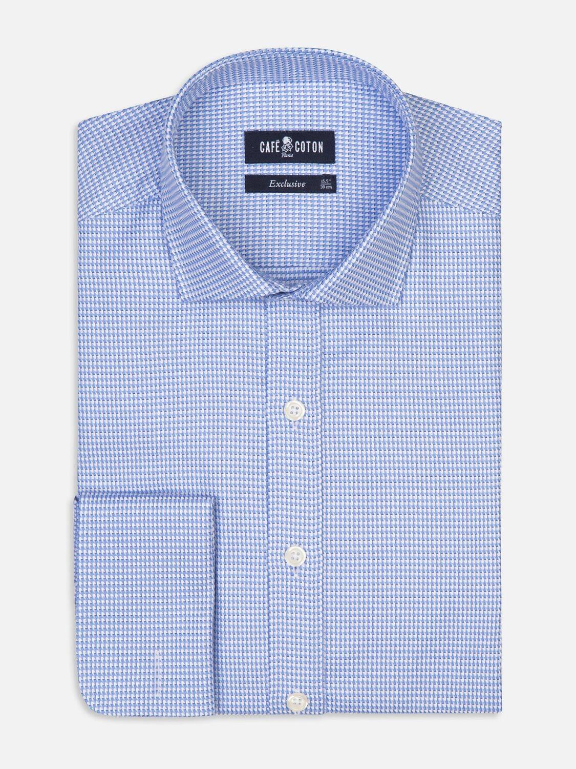 Willy sky blue twill shirt - Musketeer cuffs