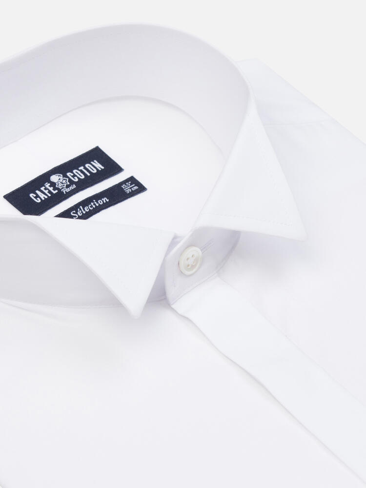 Camicia slim fit Royal white in popeline
