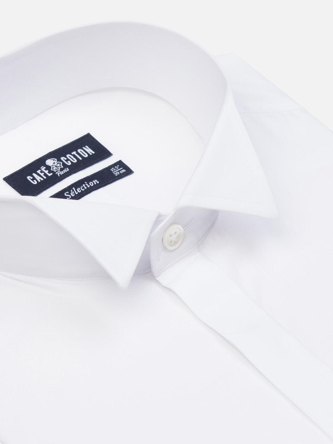 Camicia slim fit Royal white in popeline