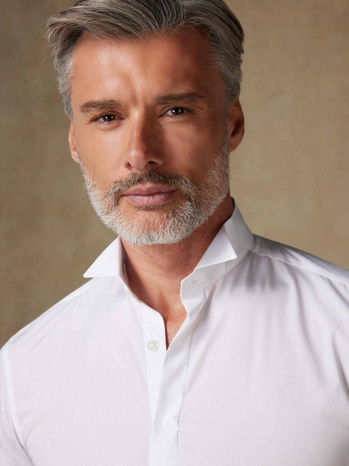 Camicia slim fit Royal white in popeline