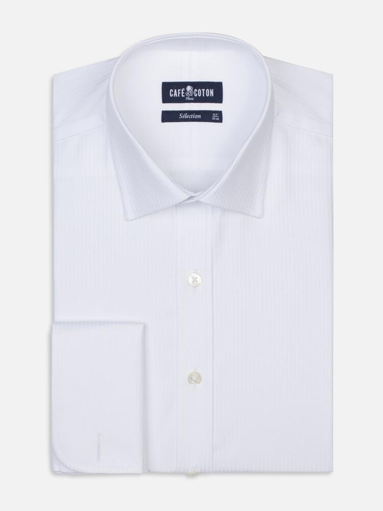 White Royal Chevron Slim fit shirt - Double cuffs