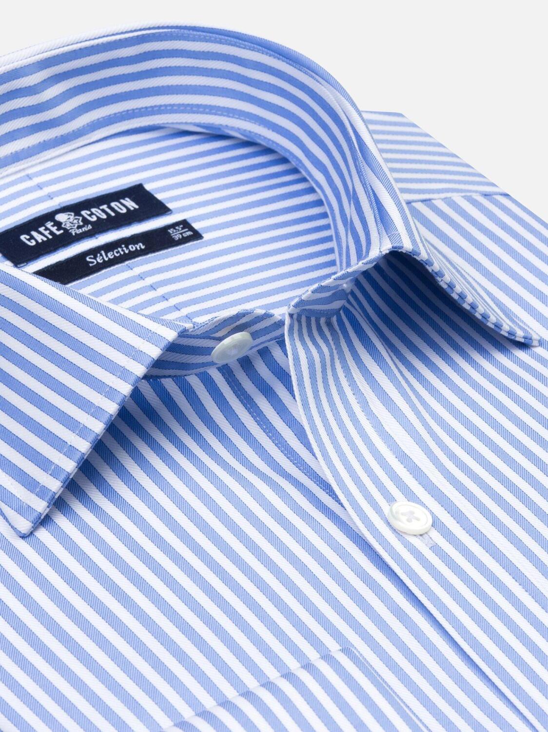 Sky Stripe Twill Slim fit shirt - Double Cuffs