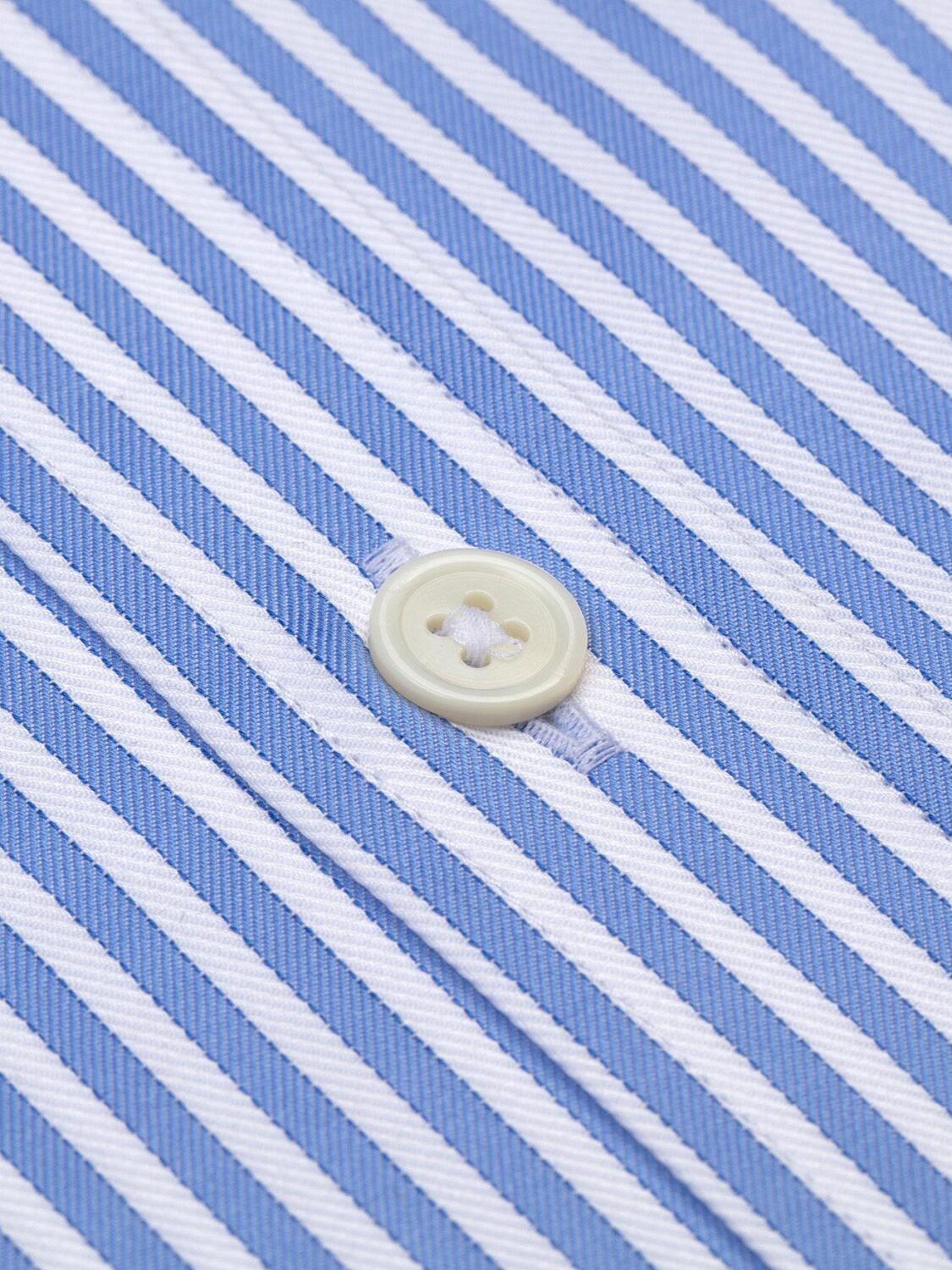 Sky Stripe Twill Slim fit shirt - Double Cuffs