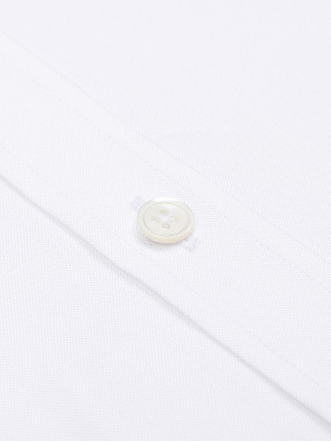 Chemise cintrée en oxford royal blanche - Poignet Mousquetaire