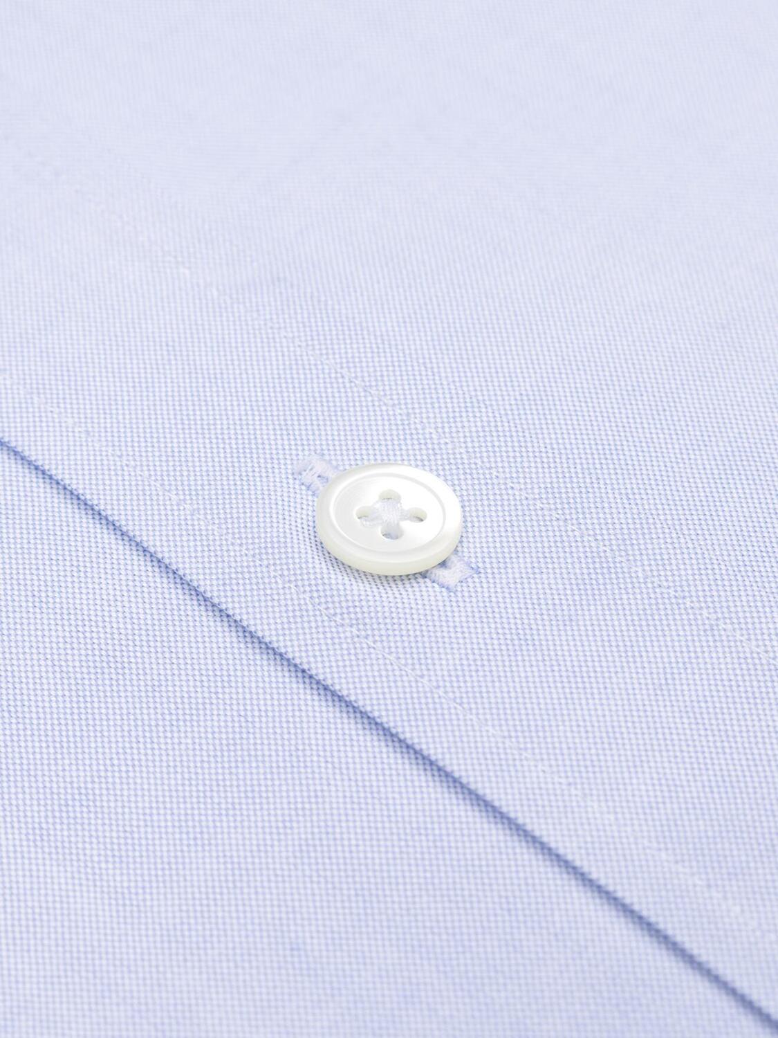 Chemise cintrée en pin point royal blanc - Poignet Mousquetaire