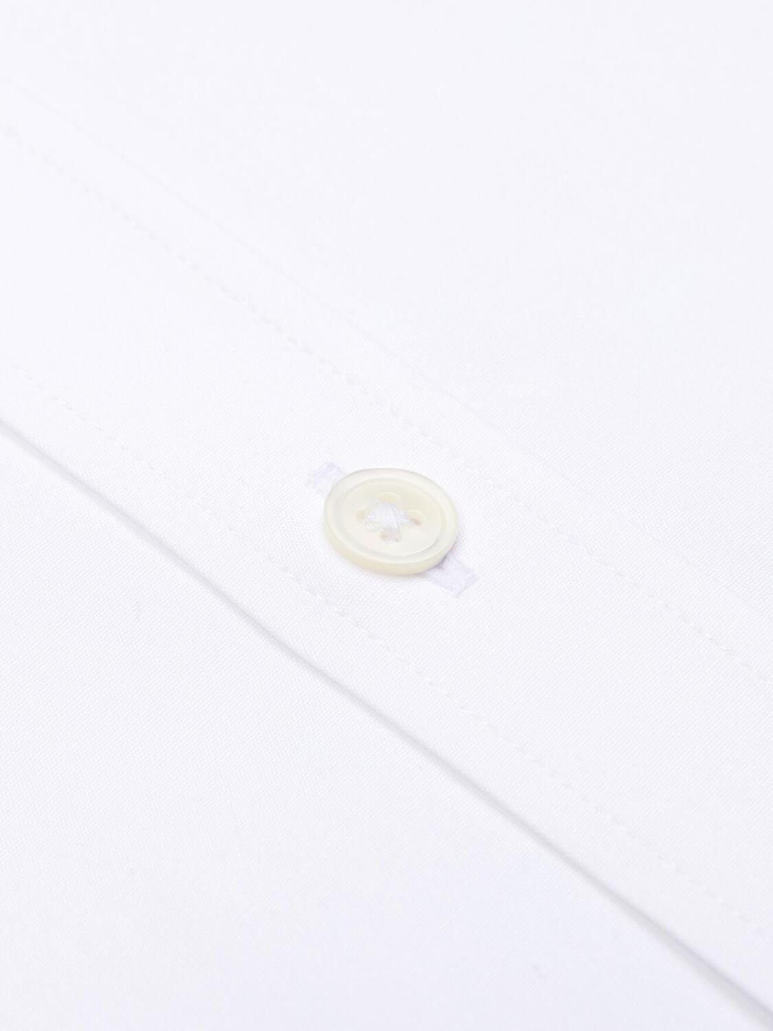 Königlich weißes Popeline-Hemd - Doppelter Manschettenknopf