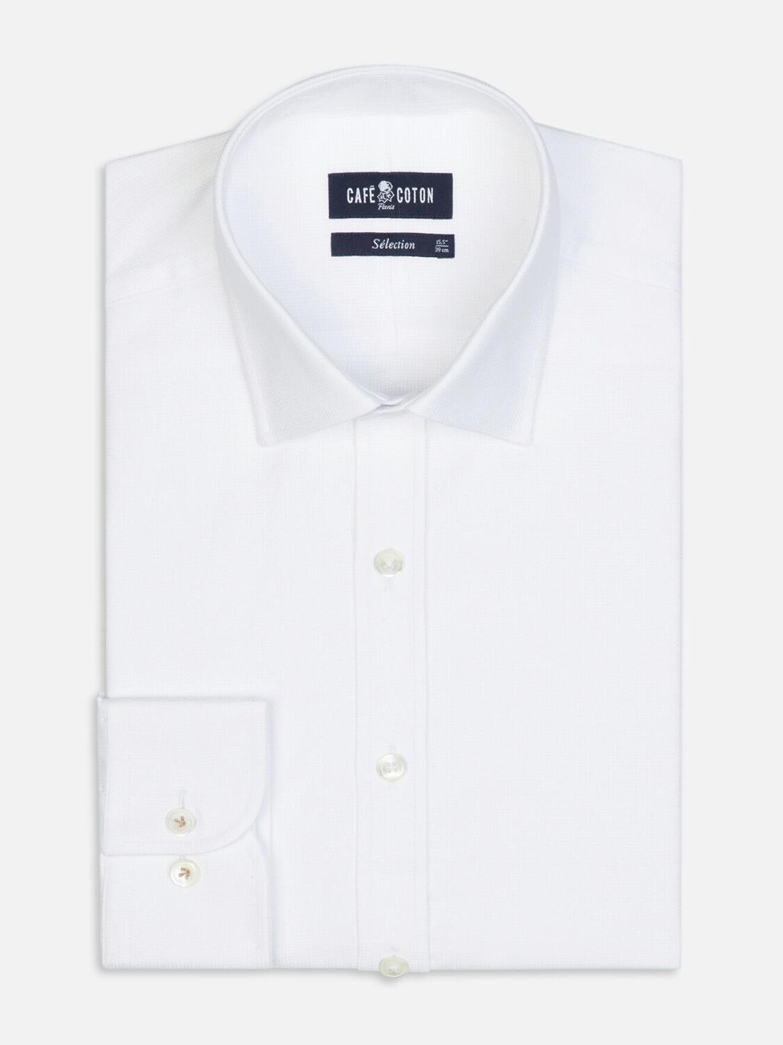 Chemise Paris textur&eacute;e blanche