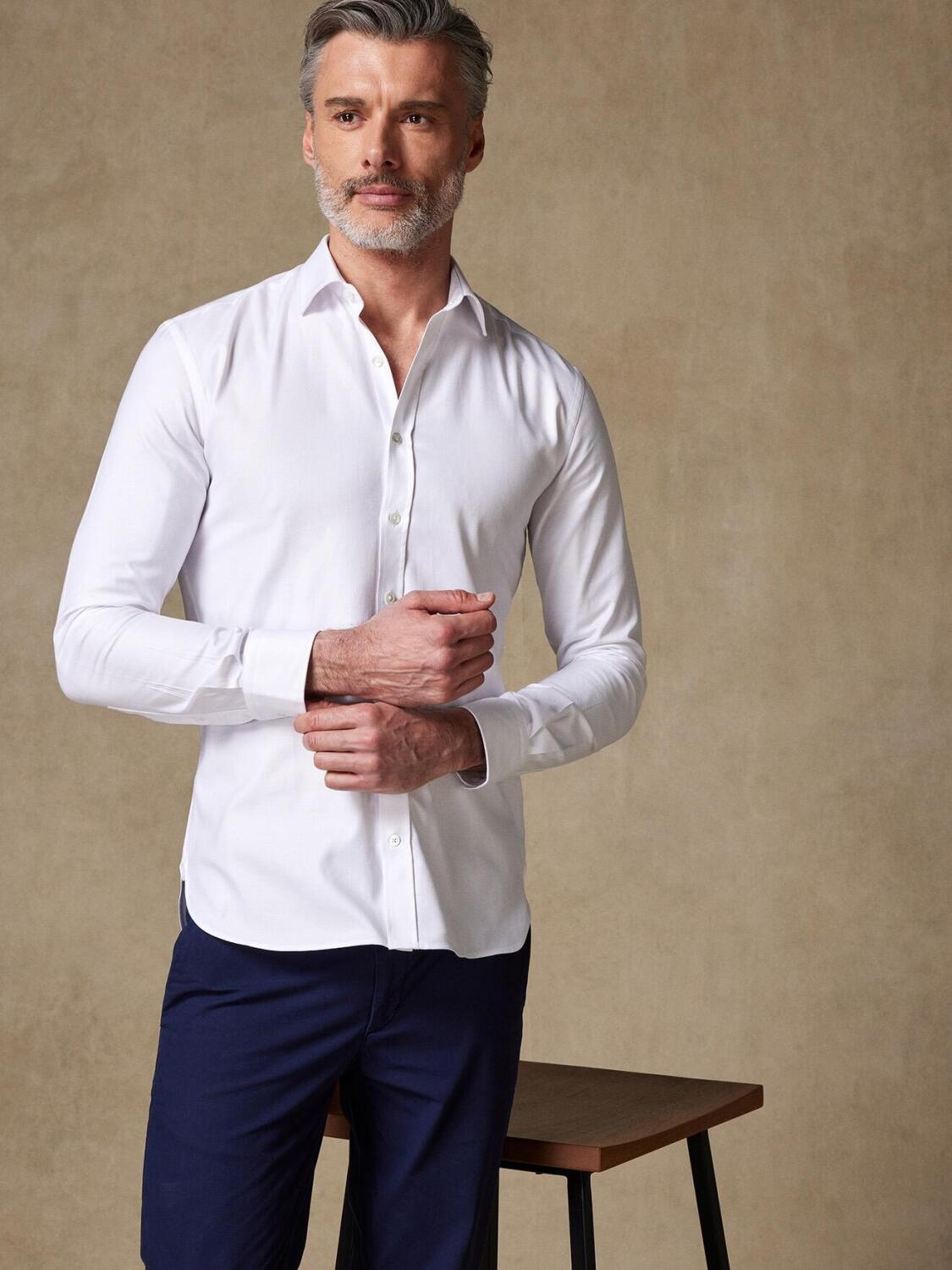 Chemise Paris textur&eacute;e blanche