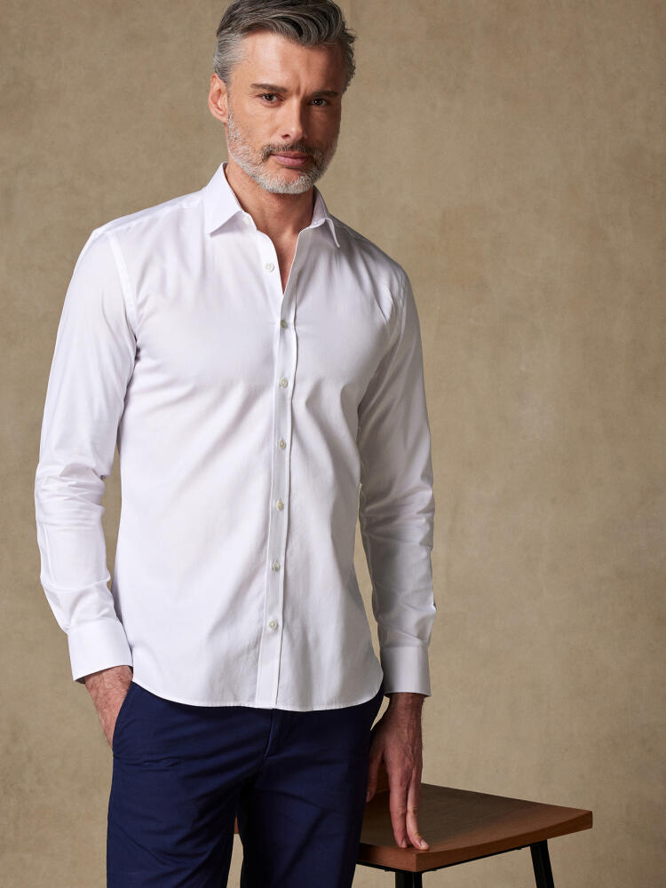 Chemise en pin point royal blanc