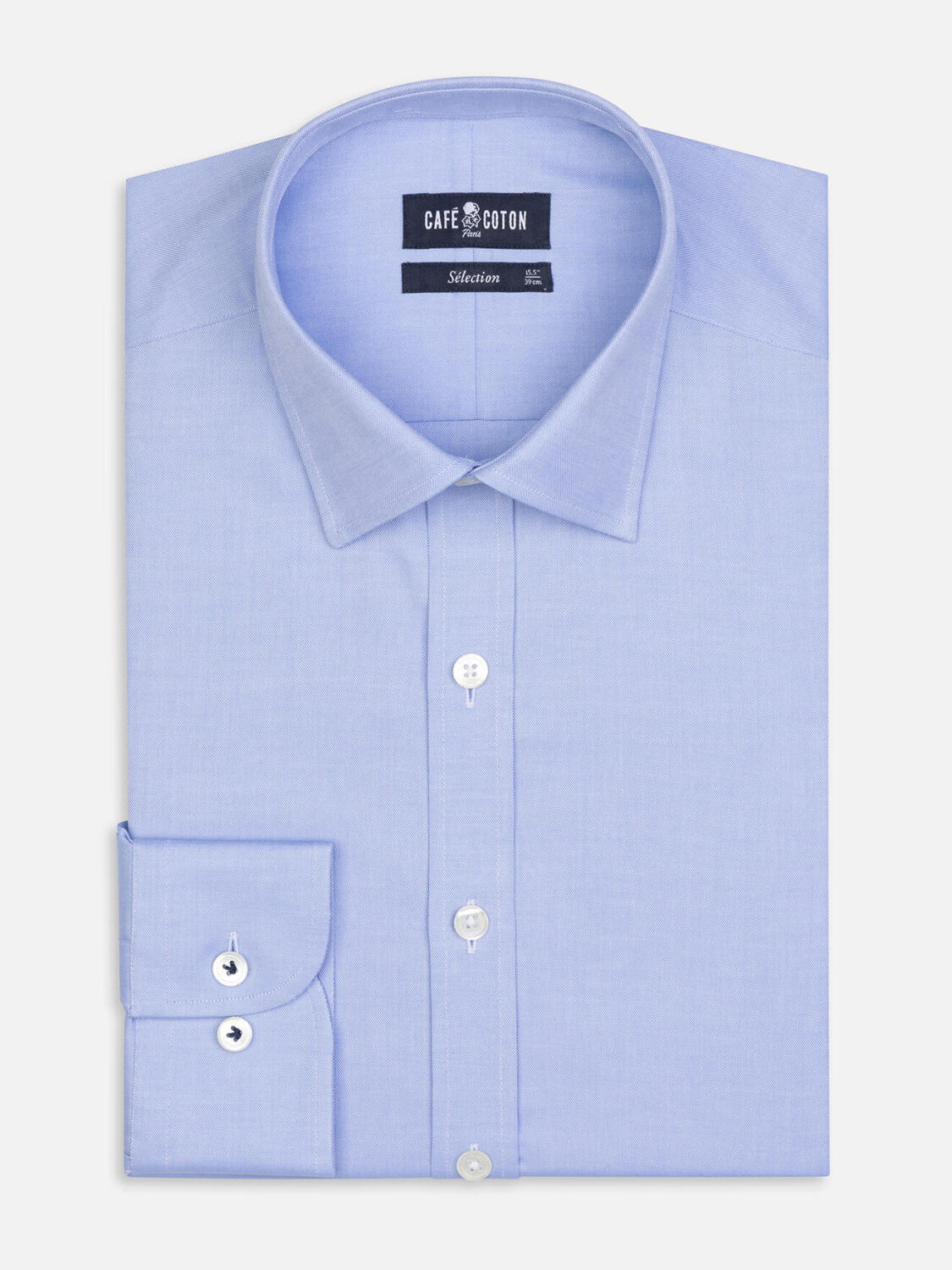 Chemise en pin point royal ciel