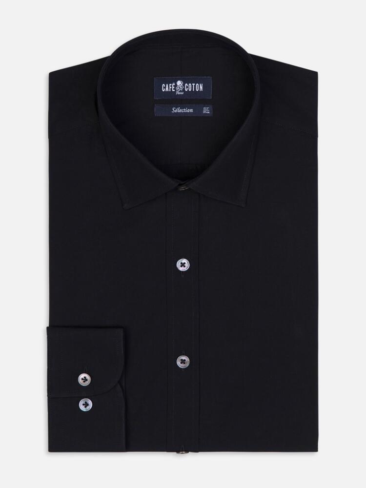 Chemise en popeline royale noire