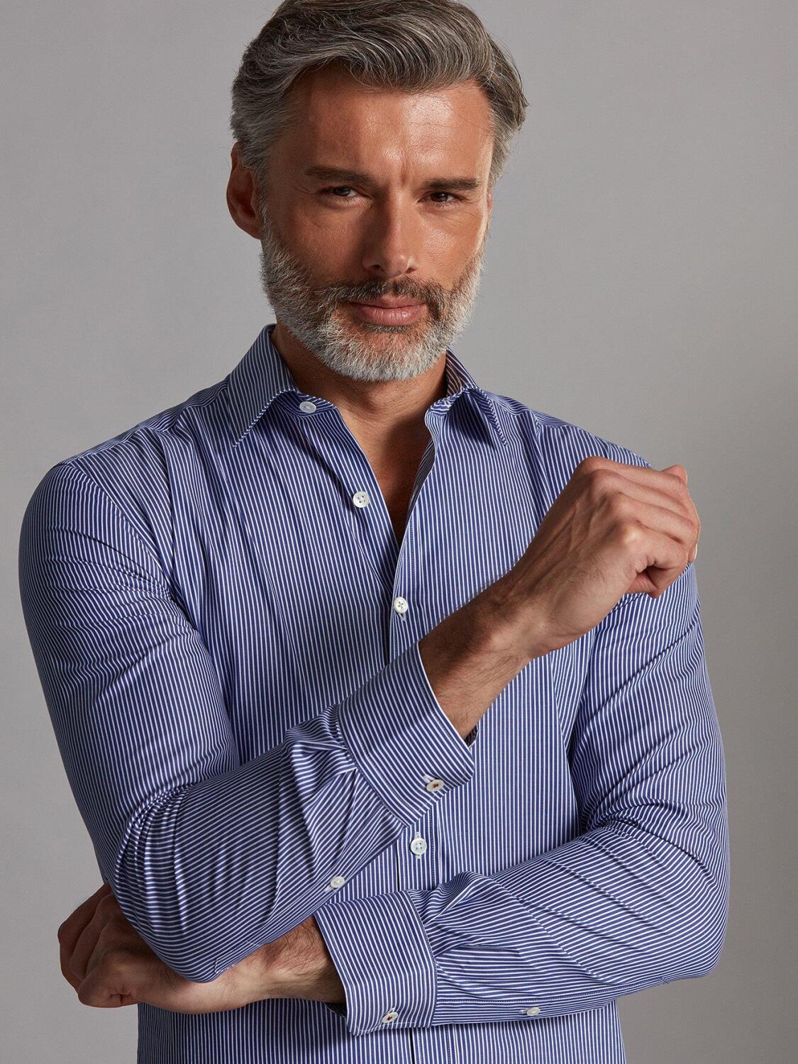 Samy navy blue striped shirt