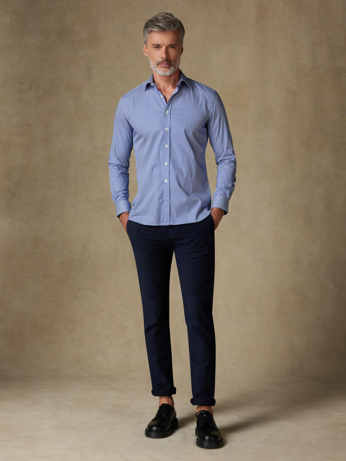 Chemise Samy à rayures marine