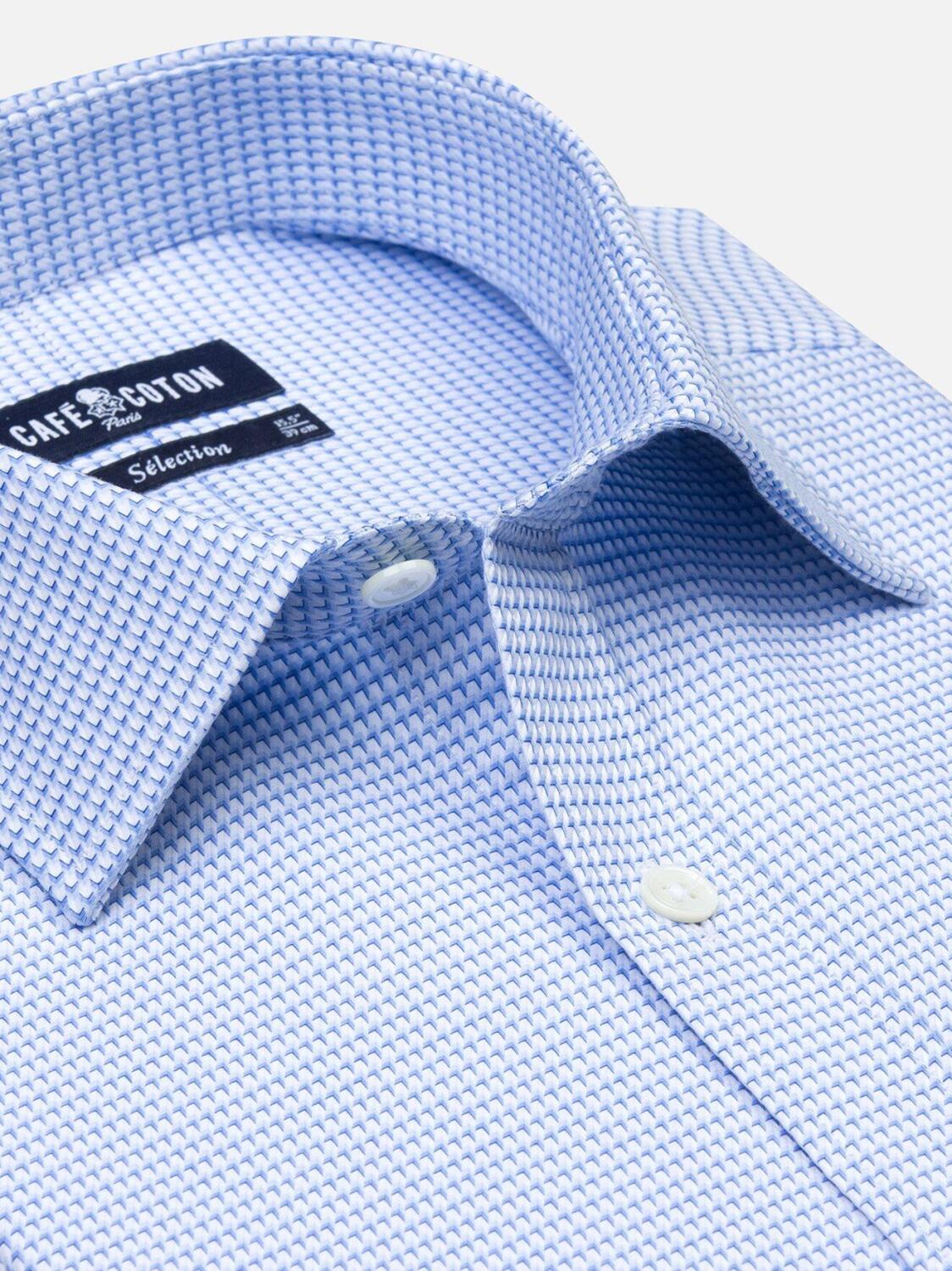 Chemise cintrée Alano en twilll royal ciel