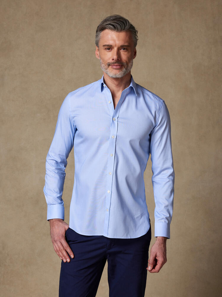 Camicia aderente Babila blu cielo