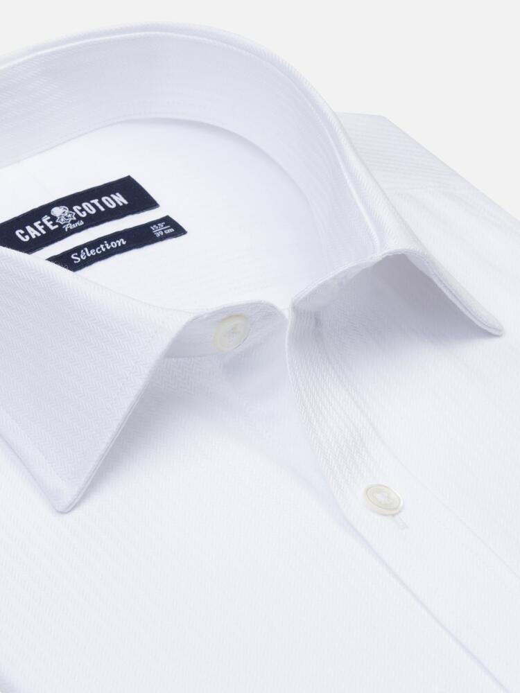 White royal herringbones Slim fit shirt