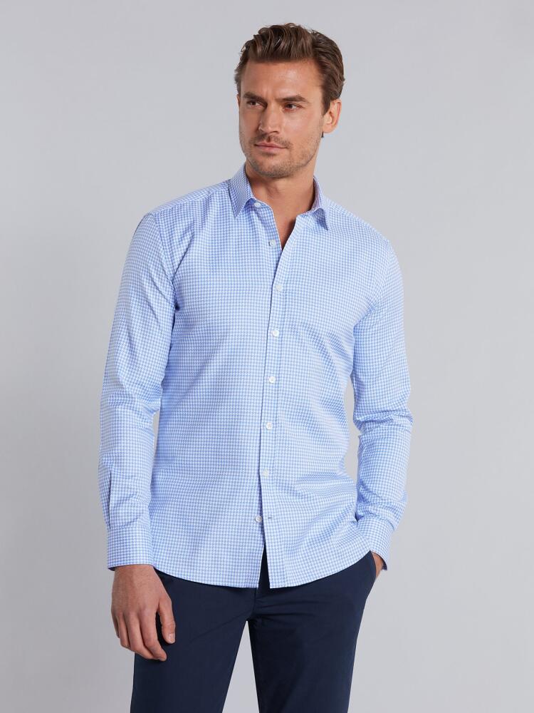 Chemise cintrée Ester en natté royal ciel