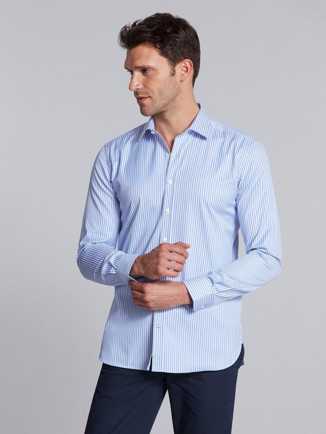 Sky thin stripes twill Slim fit shirt