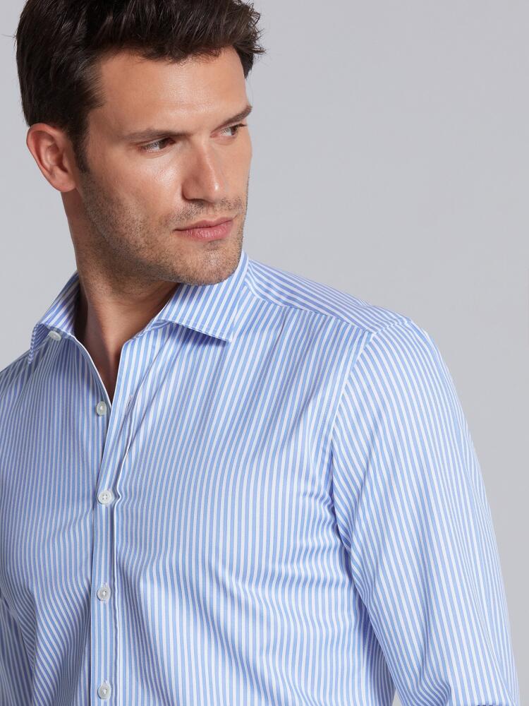 Sky thin stripes twill Slim fit shirt