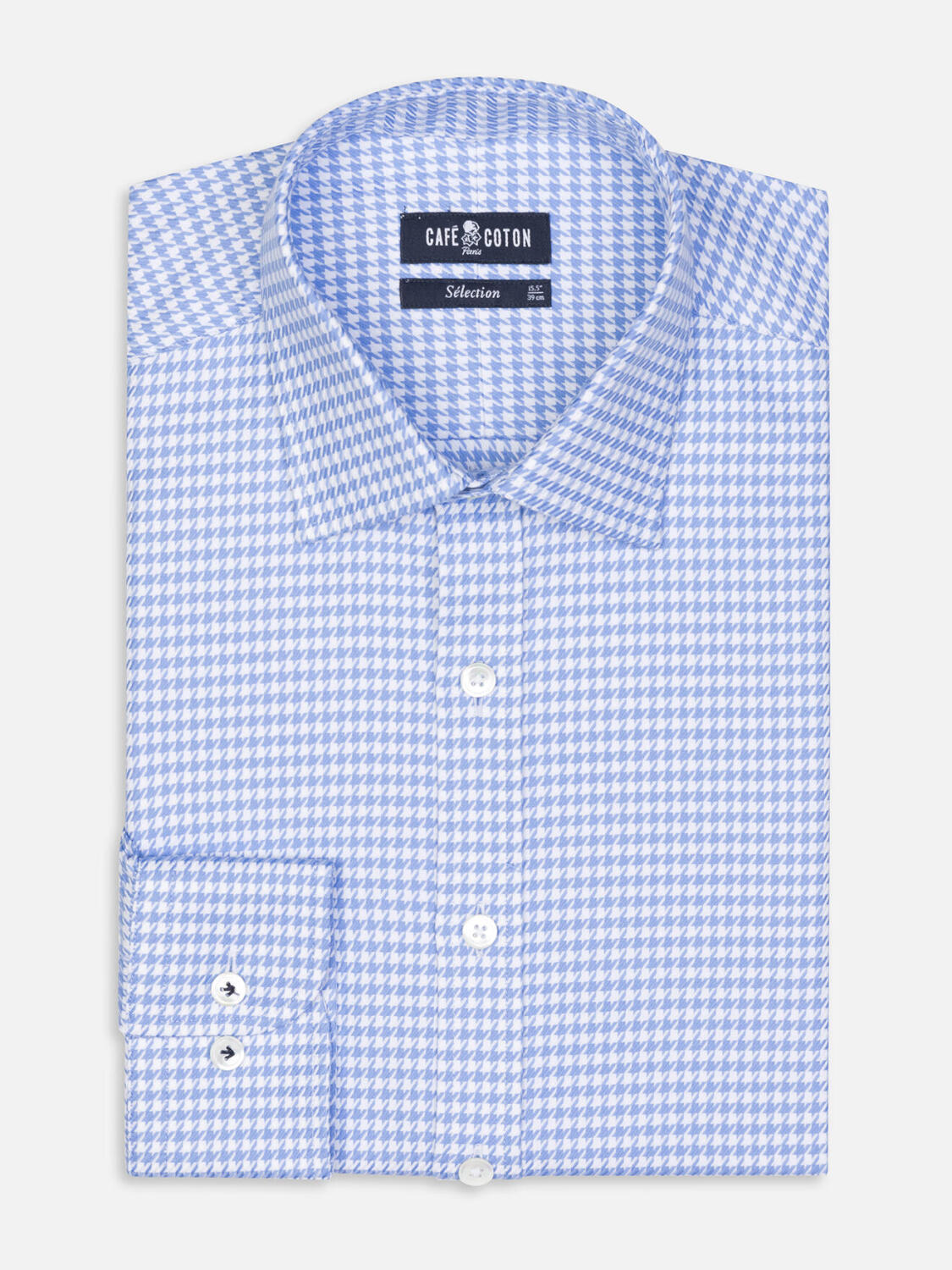 Manfred sky check slim fit shirt