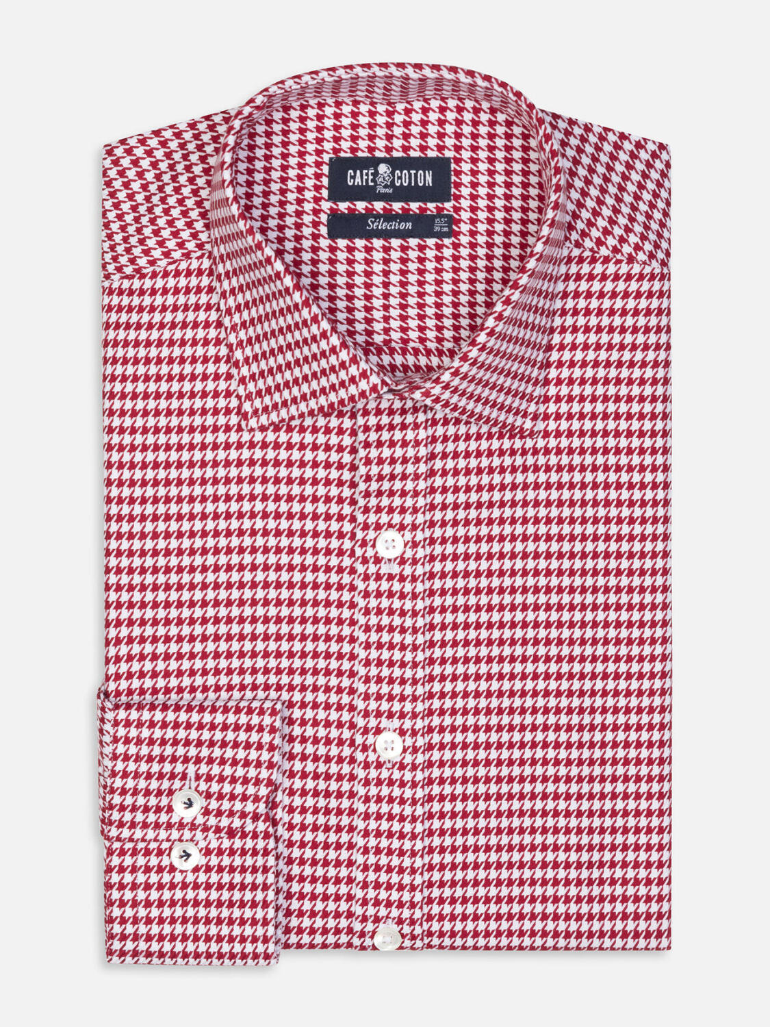 Manfred rood geruit Slim fit overhemd