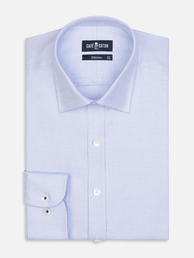 Camisa curvada en tejido azul cielo