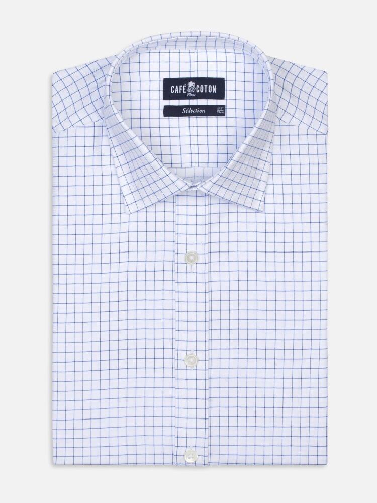 Chemise cintrée Noey en chevron royal à carreaux bleus